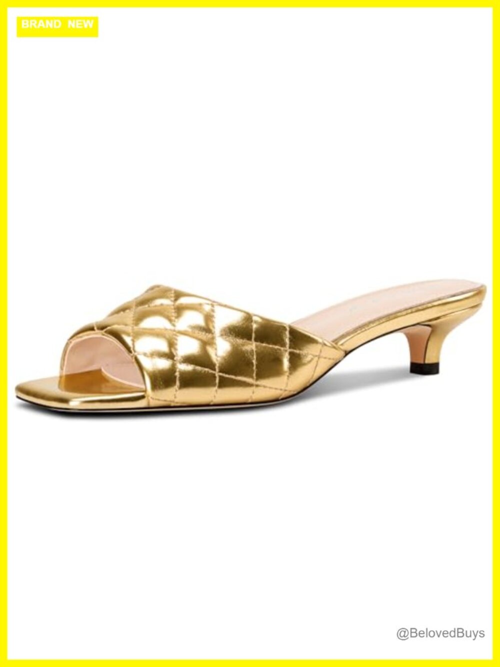 Saekcted Womens Low Heel Mules Kitten Heel Open Square Toe Slip-on Dress Heels